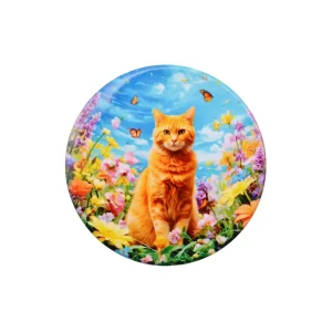 Imán Gato Amarillo Jardin