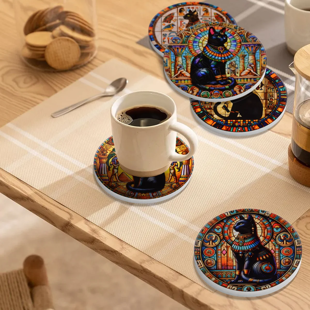 Set de 6 Posavasos de Gatitos Egipcios - Imagen 8
