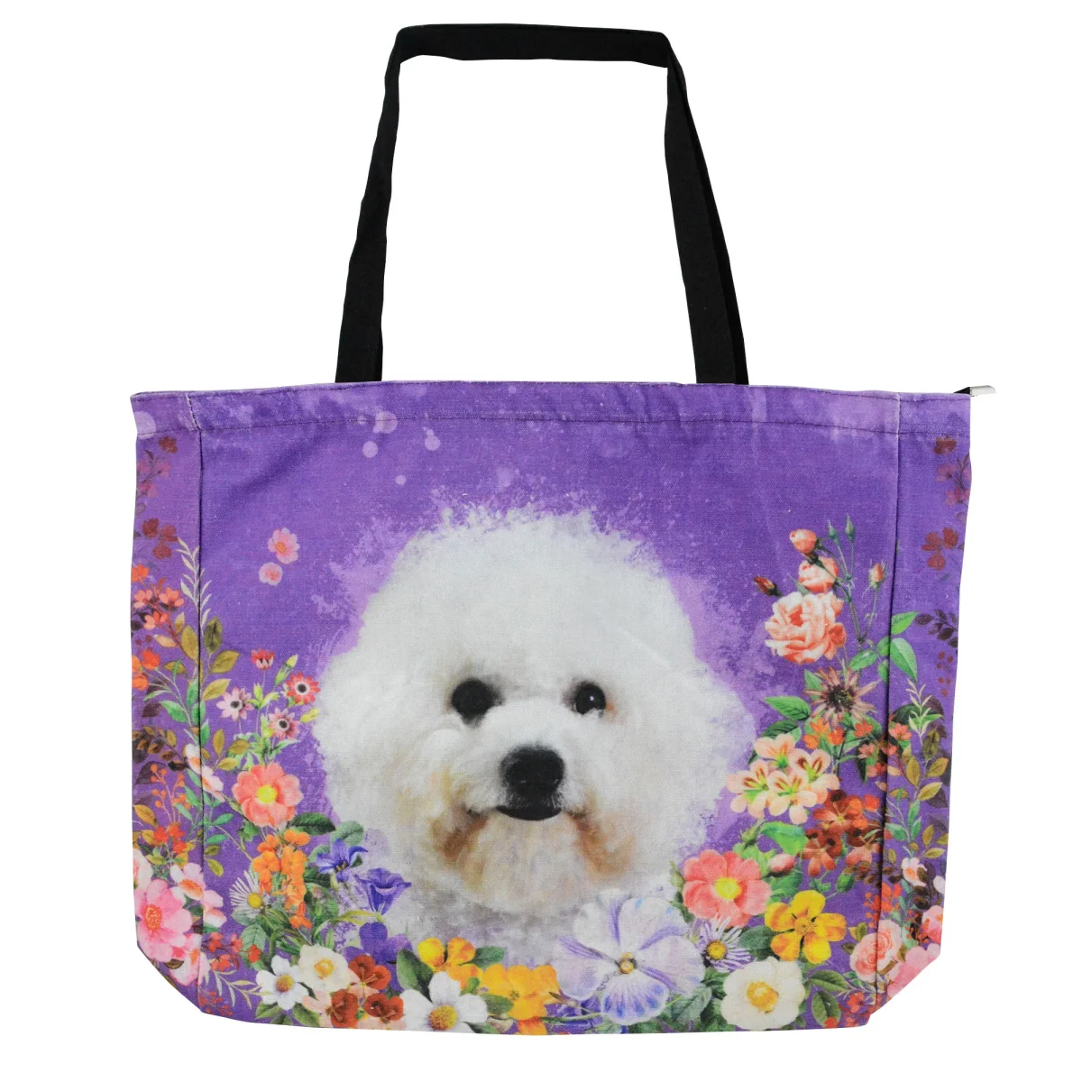 Bolso Cara de Perrito Poodle Fondo Morado - Imagen 3