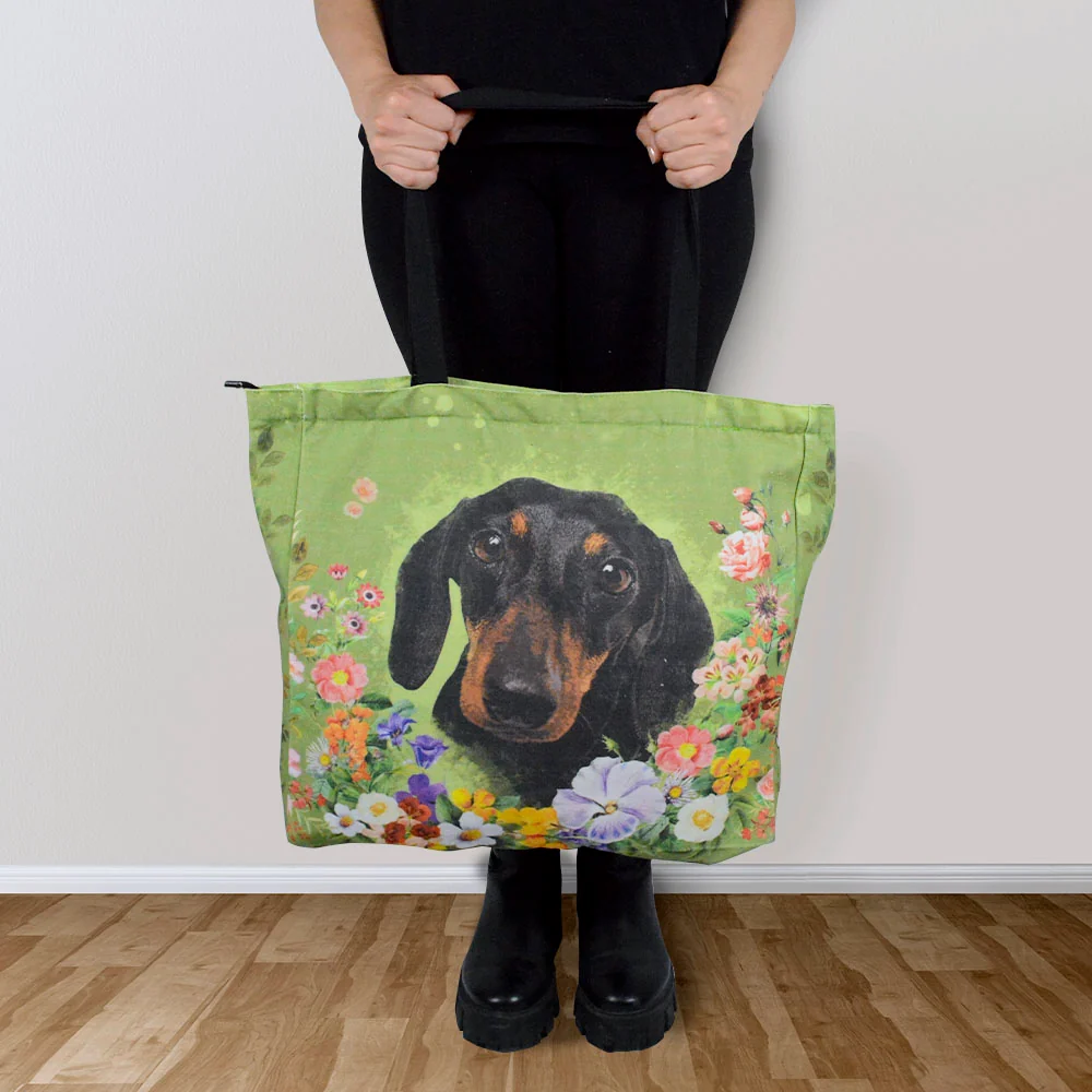 Bolso Cara de Perrito Salchicha Negro