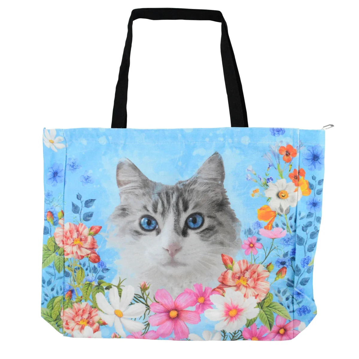 Bolso Cara de Gatito Blanco con Gris - Imagen 3