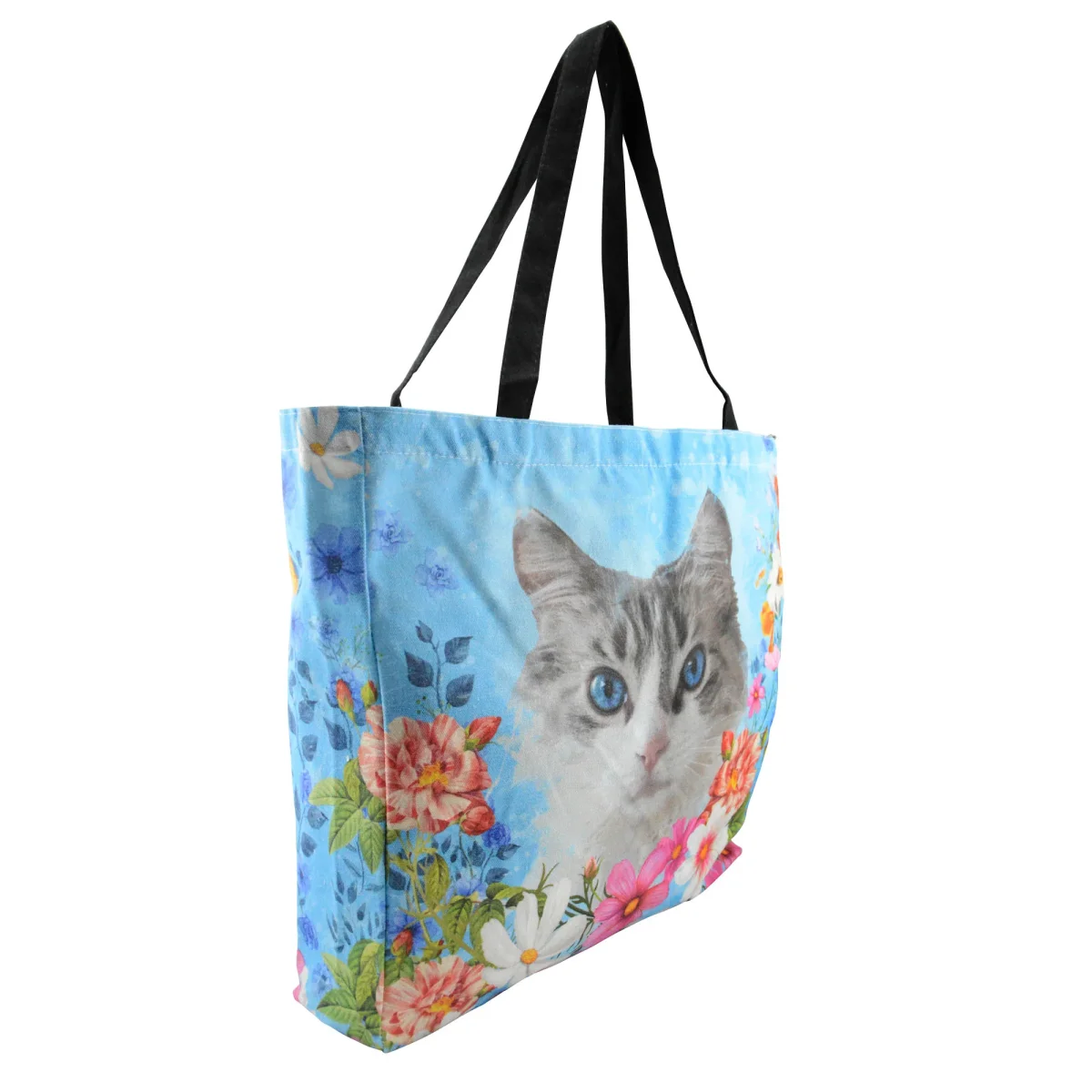 Bolso Cara de Gatito Blanco con Gris - Imagen 4