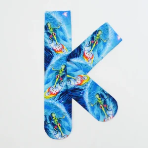 Calcetines Sublimados Extraterrestres Surfeando