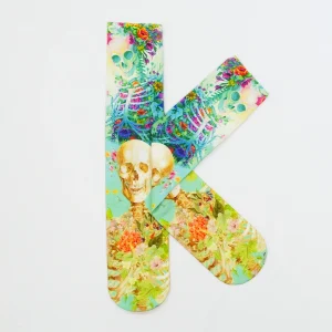 Calcetines Sublimados Esqueletos y Flores