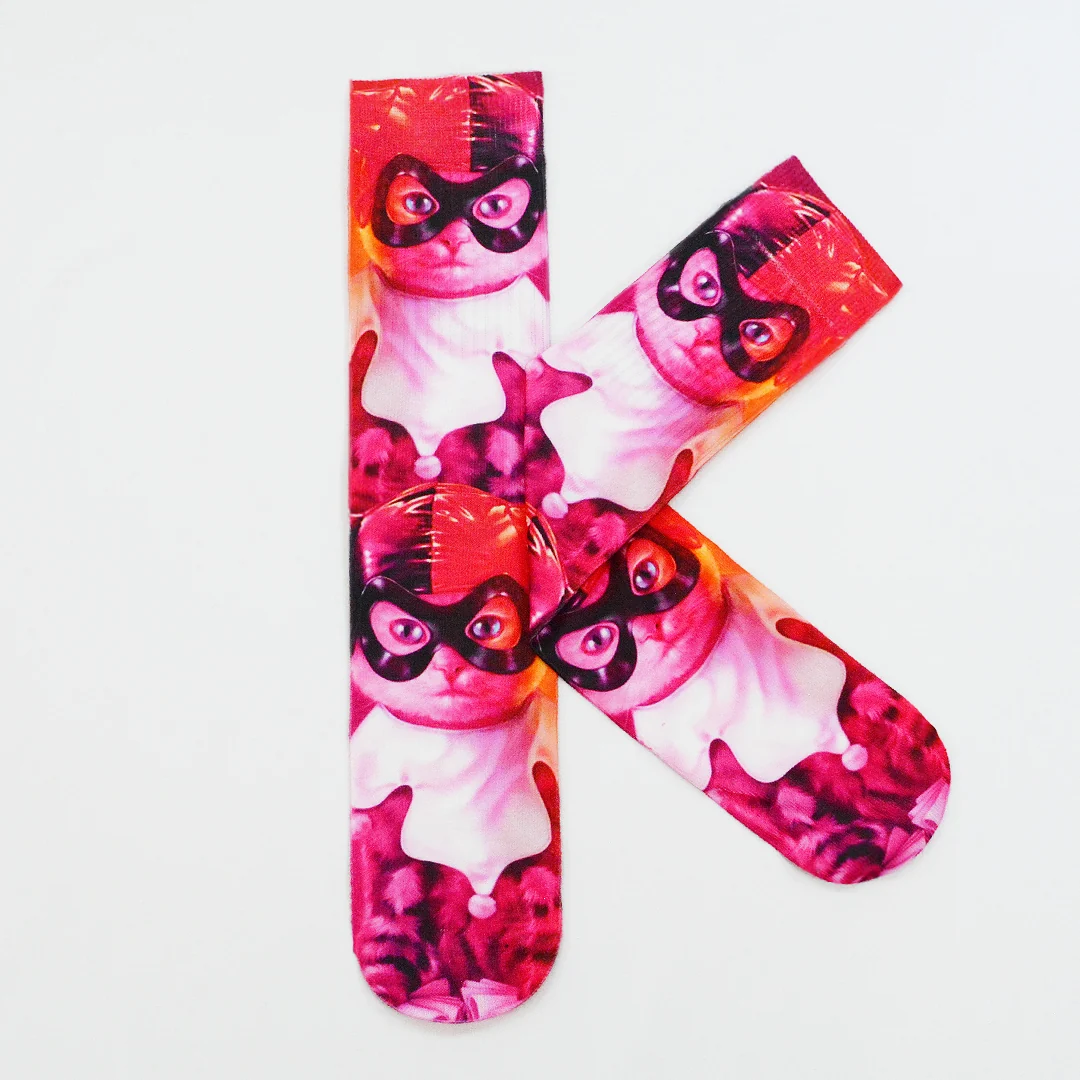 Calcetines Sublimados Gato con Antifaz